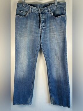 GAS Blue Jeans Men’s Size 34x32 Medford Straight Fit Button Fly Faded Denim VTG